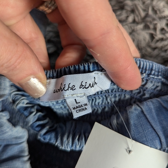 NWT White Birch Oversized Denim Overall Dress Elastic Paneling Size L - Picture 10 of 10